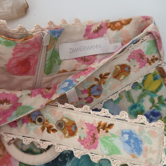 Zimmermann High Waist Floral Shorts - Cream and Multicolor - Picture 8 of 8